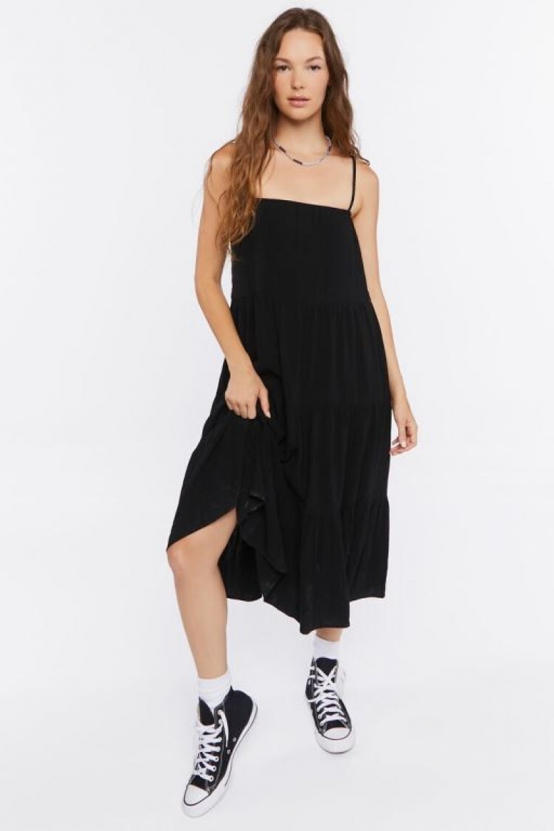 Vestido Forever 21 Midi Cami Shift Mujer Negras | sTW6hOv0uit