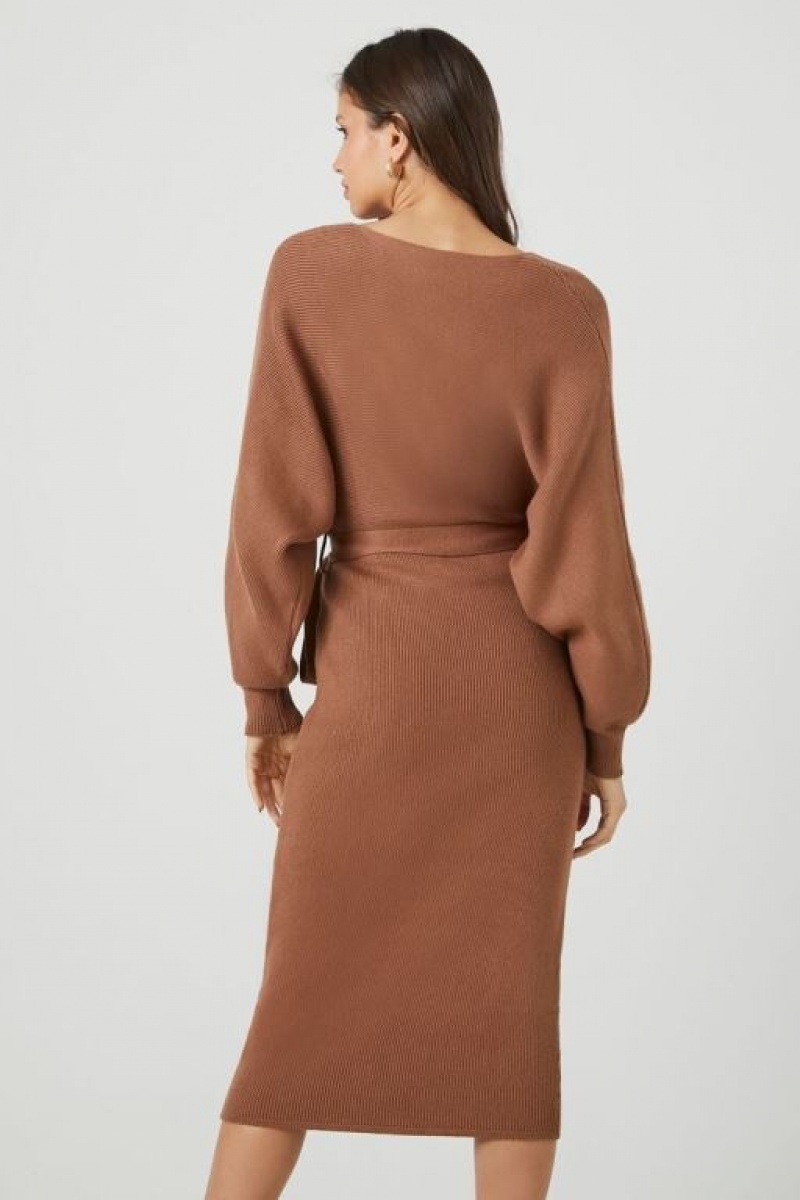 Vestido Forever 21 Midi Wrap Mujer Praline | CPSZSUsNydY