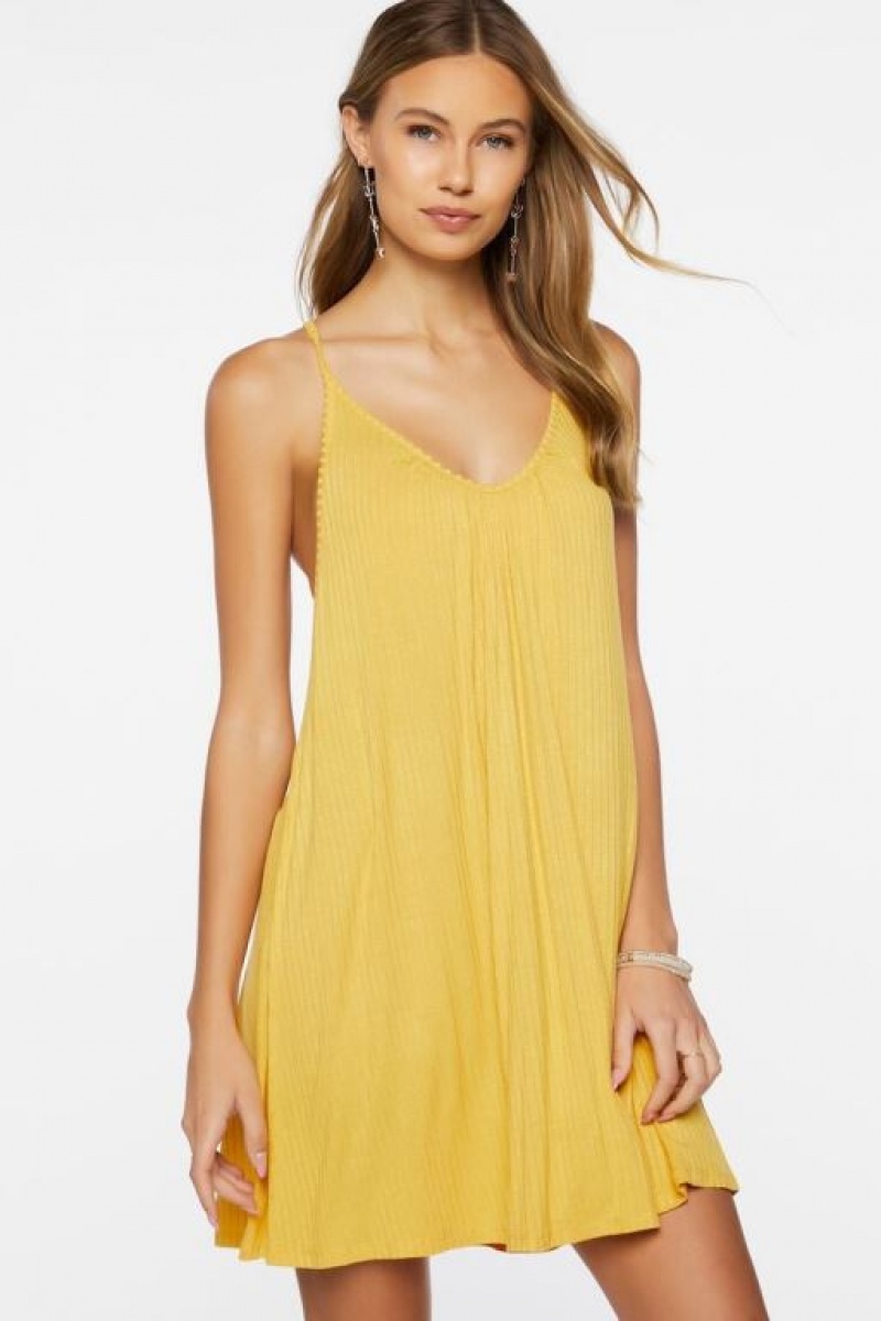 Vestido Forever 21 Mini Cami Swing Mujer Amarillo Doradas | Y4ko9WsdJor