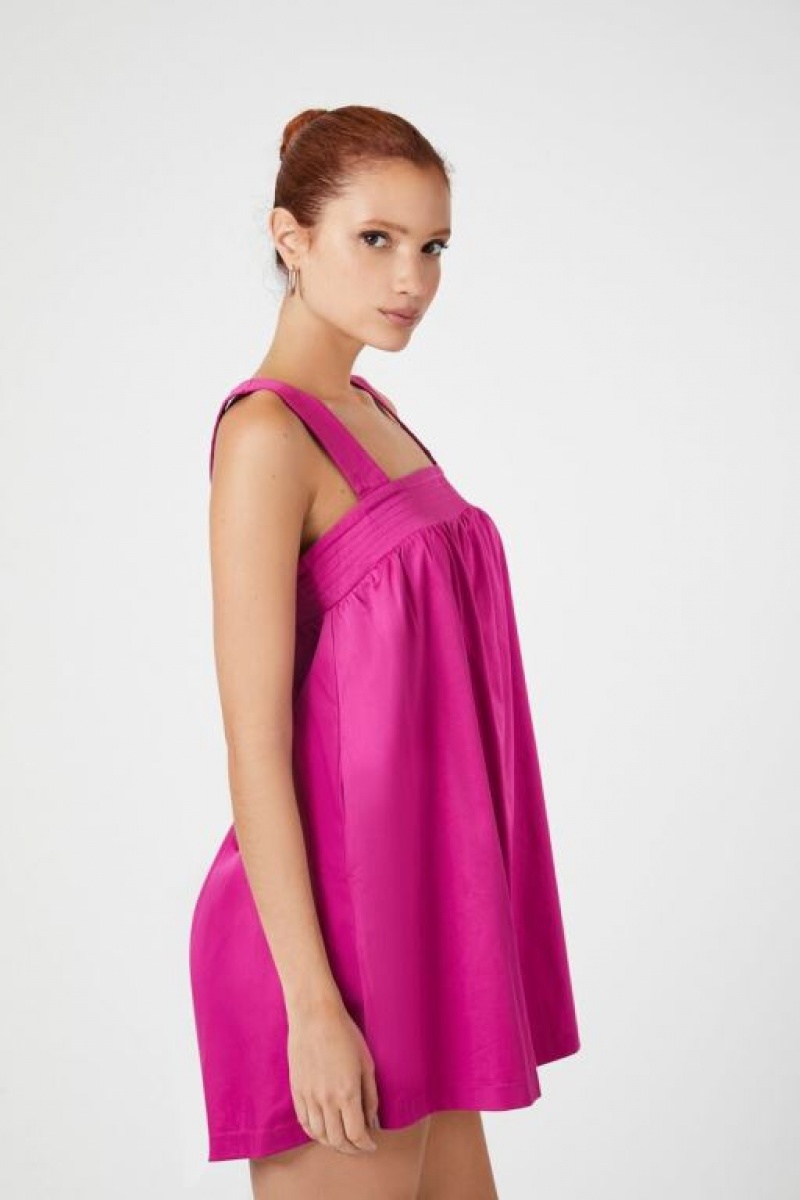 Vestido Forever 21 Mini Cotton Blend Shift Mujer Fucsia Moradas | JJKr5nOiUJE