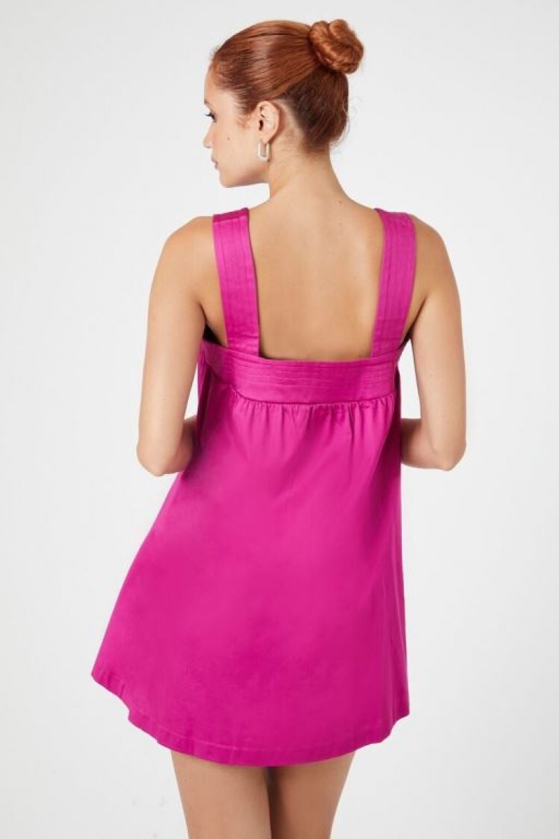 Vestido Forever 21 Mini Cotton Blend Shift Mujer Fucsia Moradas | JJKr5nOiUJE