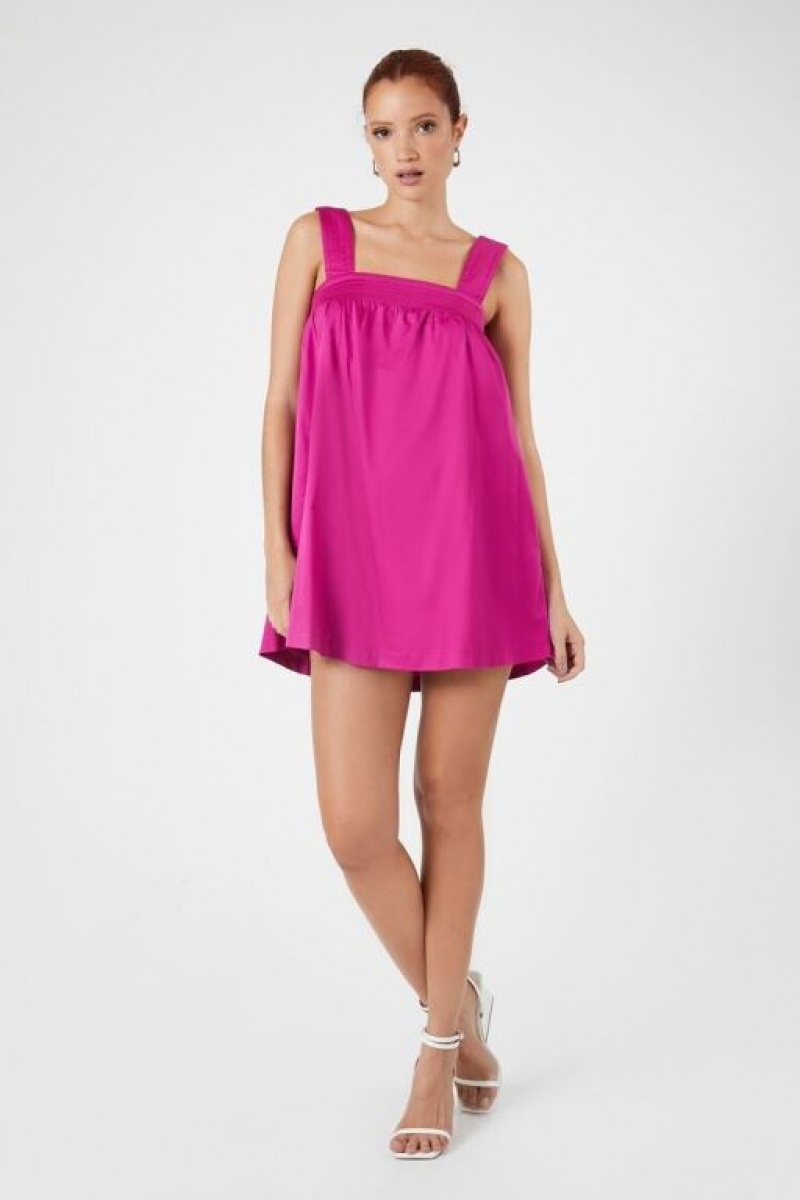 Vestido Forever 21 Mini Cotton Blend Shift Mujer Fucsia Moradas | JJKr5nOiUJE