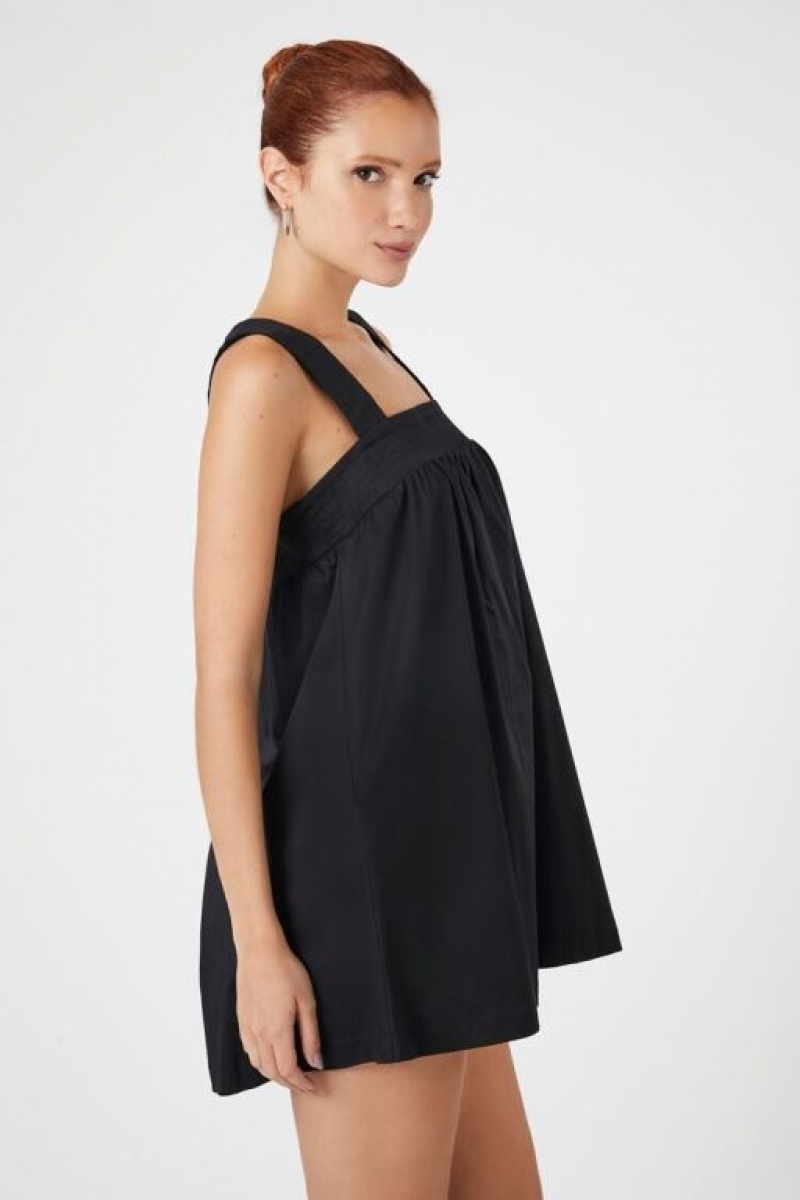 Vestido Forever 21 Mini Cotton Blend Shift Mujer Negras | ve8u5jIyrVr