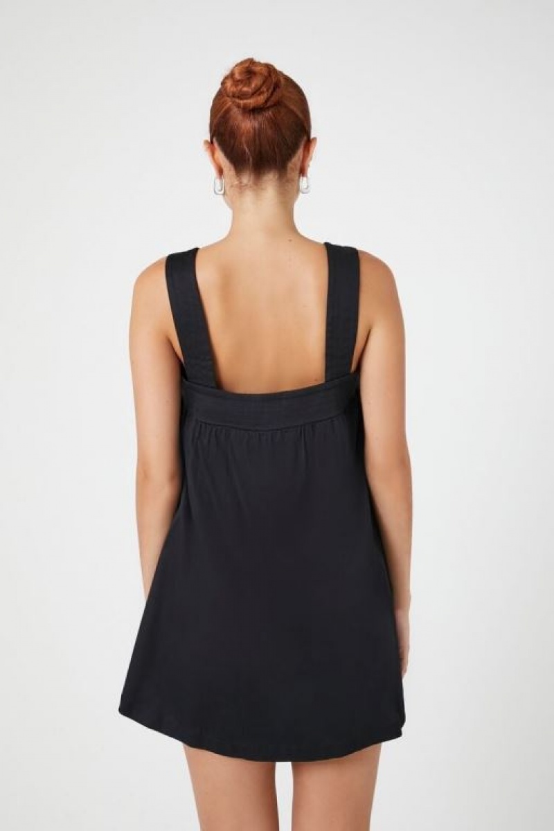 Vestido Forever 21 Mini Cotton Blend Shift Mujer Negras | ve8u5jIyrVr