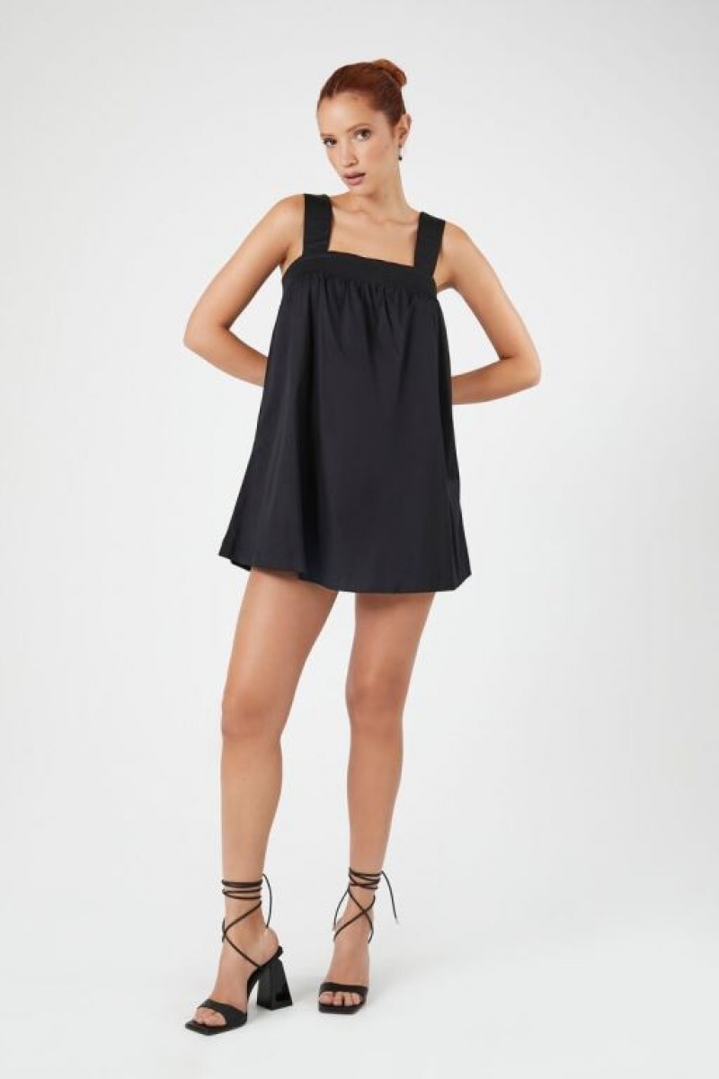 Vestido Forever 21 Mini Cotton Blend Shift Mujer Negras | ve8u5jIyrVr