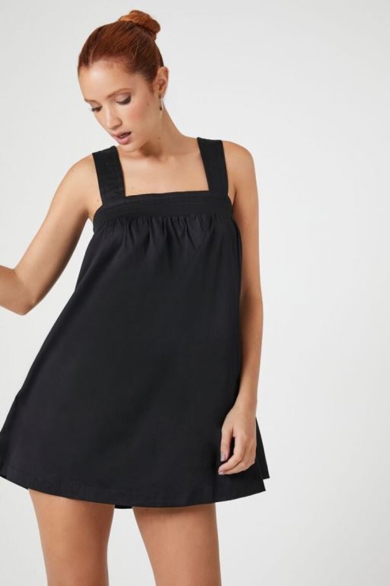 Vestido Forever 21 Mini Cotton Blend Shift Mujer Negras | ve8u5jIyrVr