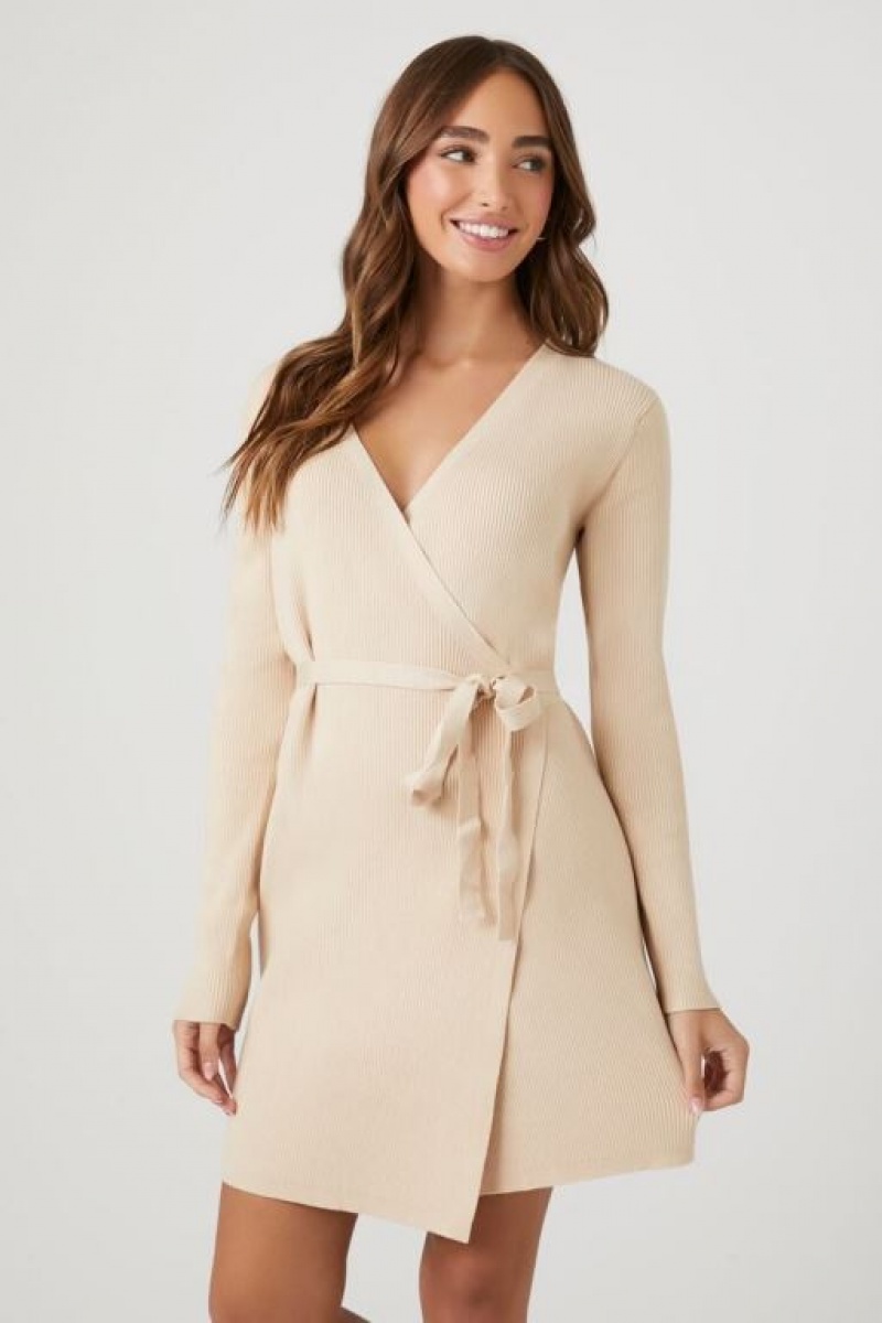 Vestido Forever 21 Mini Wrap Mujer Gris Marrones | yc4EqXBJ6ng