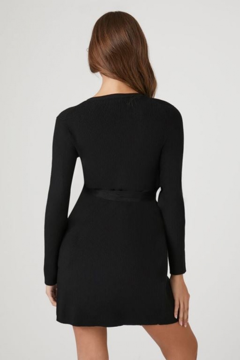 Vestido Forever 21 Mini Wrap Mujer Negras | yZWAWpChf6L