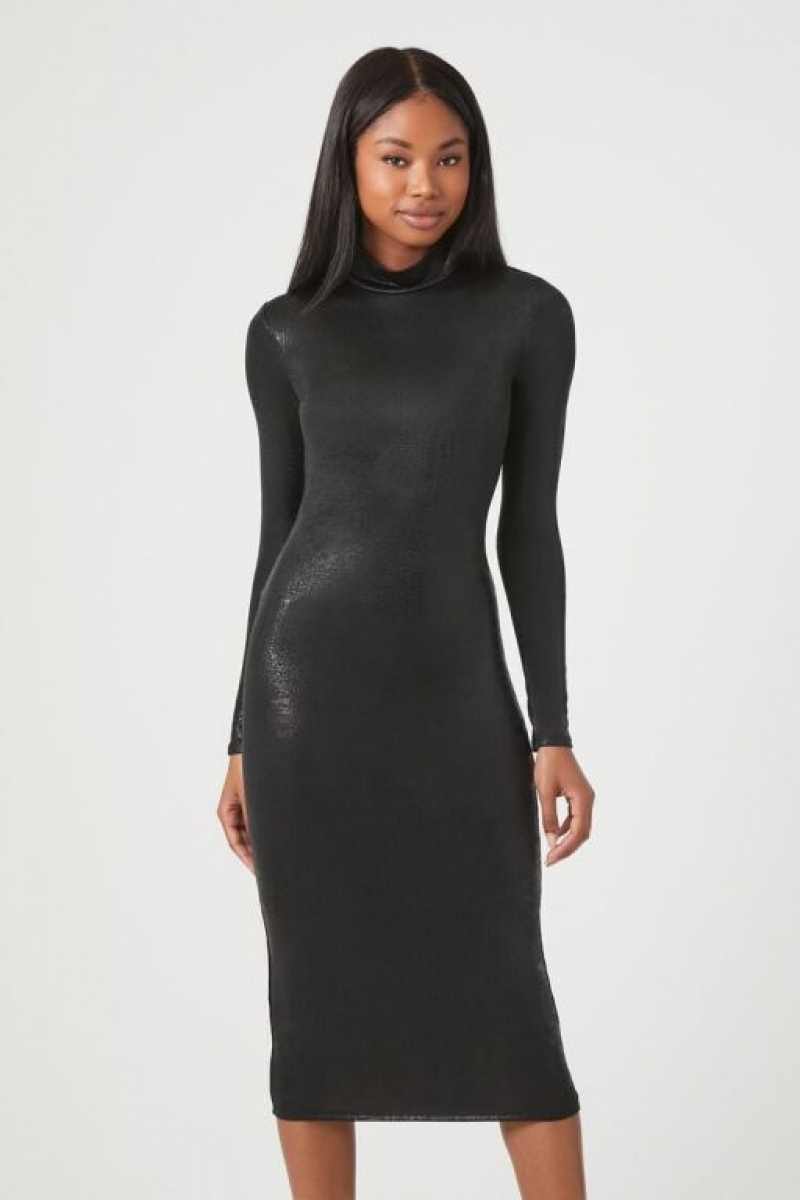 Vestido Forever 21 Mock Neck Bodycon Midi Mujer Negras | oS8nZiKwyiq