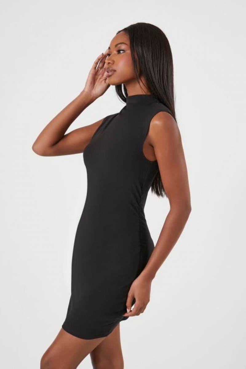 Vestido Forever 21 Mock Neck Mini Mujer Negras | ylkxP3288UN