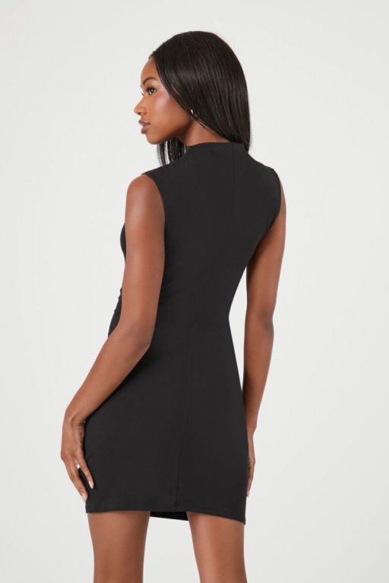 Vestido Forever 21 Mock Neck Mini Mujer Negras | ylkxP3288UN