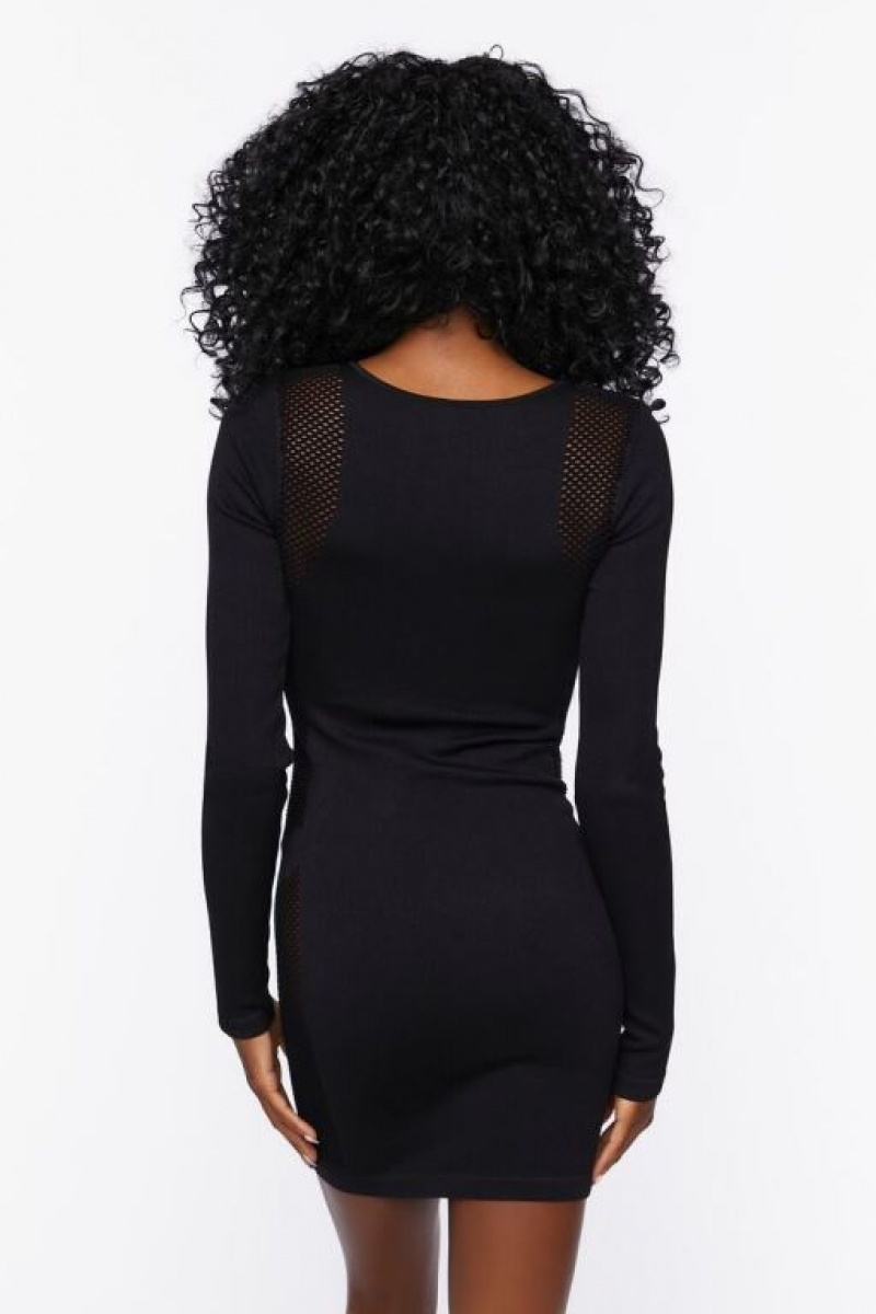 Vestido Forever 21 Netted Mesh Cutout Mini Mujer Negras | UdUVfi3R8zV