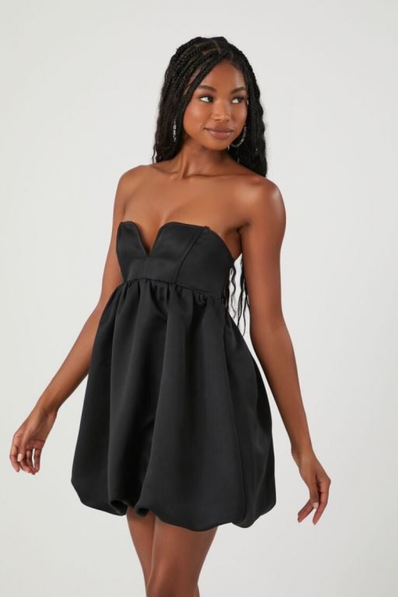 Vestido Forever 21 Notched Tube Babydoll Mujer Negras | bUxhXsyRpgg