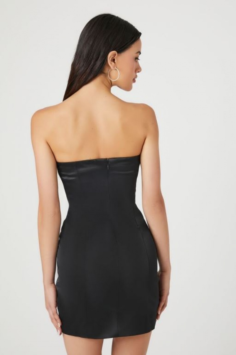 Vestido Forever 21 Notched Tube Mini Mujer Negras | z56WMbSOsmw