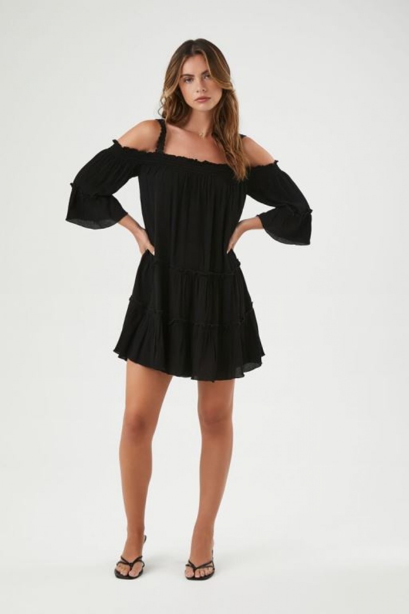 Vestido Forever 21 Off The Shoulder Mini Mujer Negras | c3uNIhwx61E