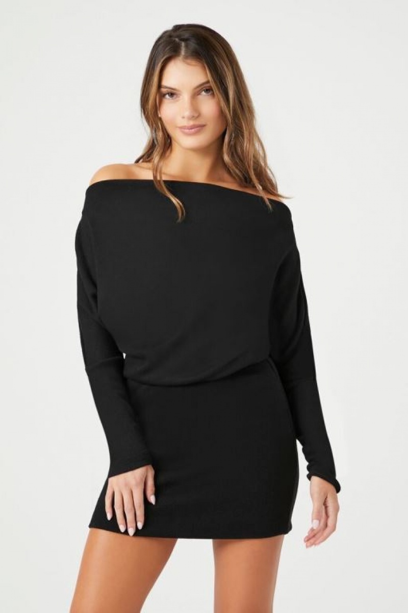 Vestido Forever 21 Off The Shoulder Mini Mujer Negras | Spc40VOsaxF