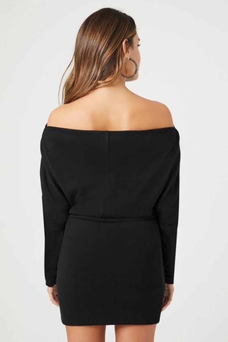 Vestido Forever 21 Off The Shoulder Mini Mujer Negras | Spc40VOsaxF