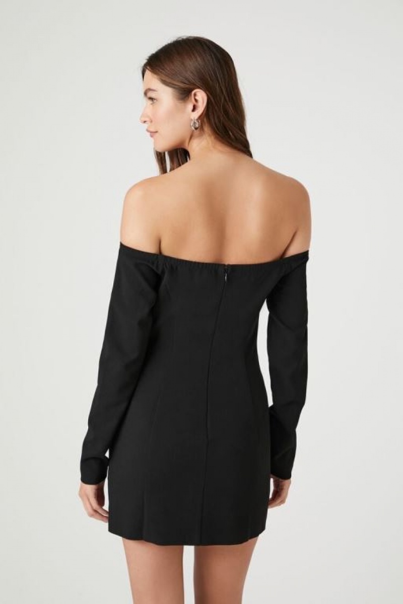 Vestido Forever 21 Off The Shoulder Mini Mujer Negras | Kd53G3X6vB6