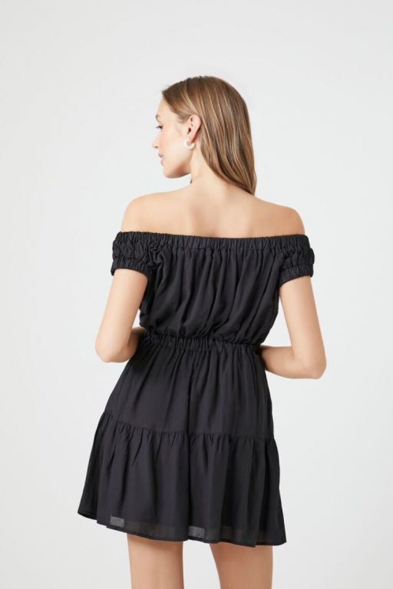 Vestido Forever 21 Off The Shoulder Mini Mujer Negras | GAxxYjKxNff