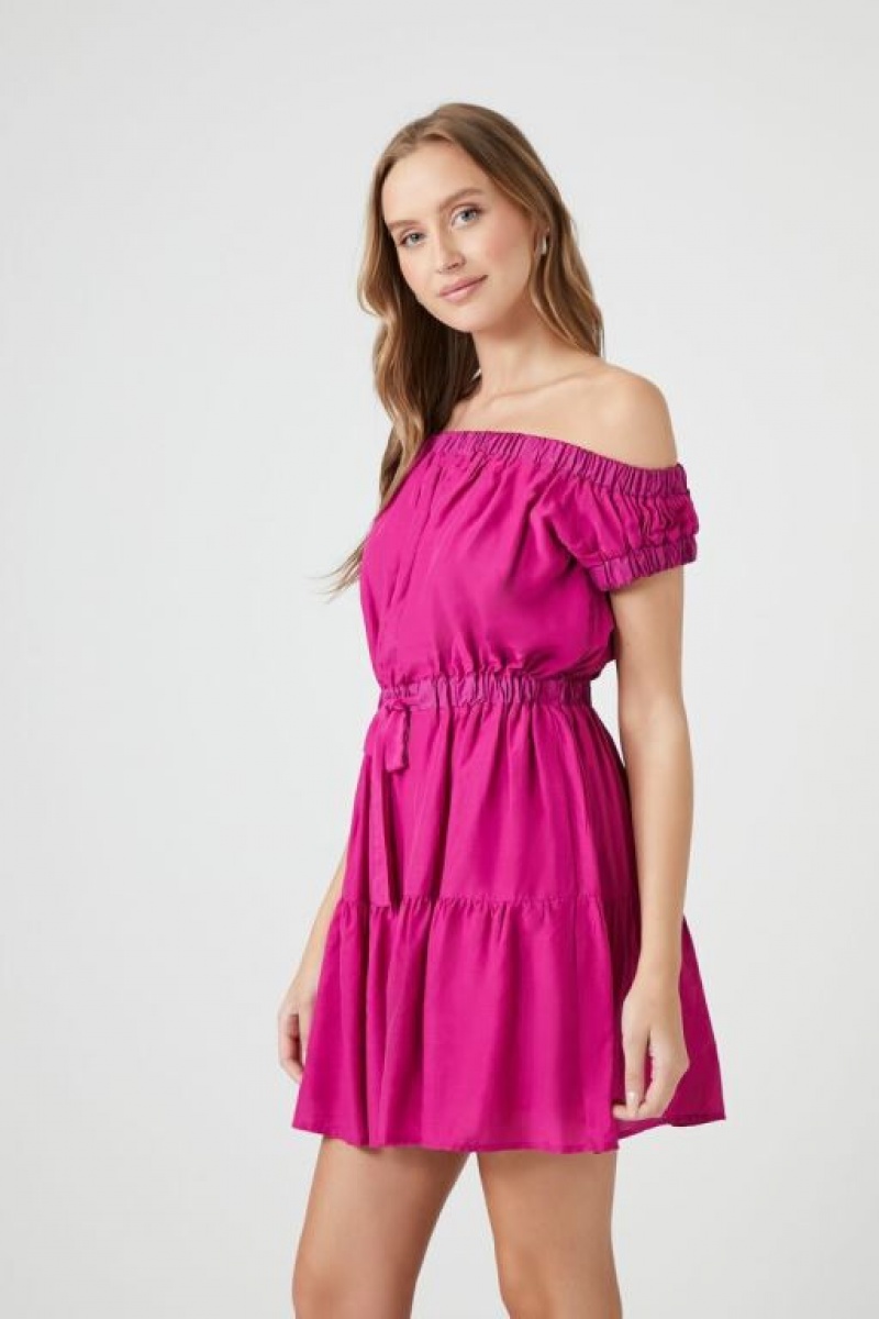 Vestido Forever 21 Off The Shoulder Mini Mujer Rosas | ZySWAwQdfrx