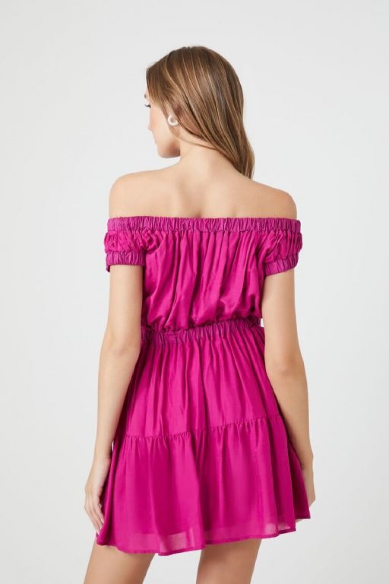 Vestido Forever 21 Off The Shoulder Mini Mujer Rosas | ZySWAwQdfrx