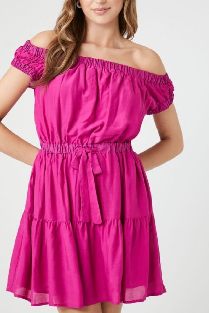 Vestido Forever 21 Off The Shoulder Mini Mujer Rosas | ZySWAwQdfrx