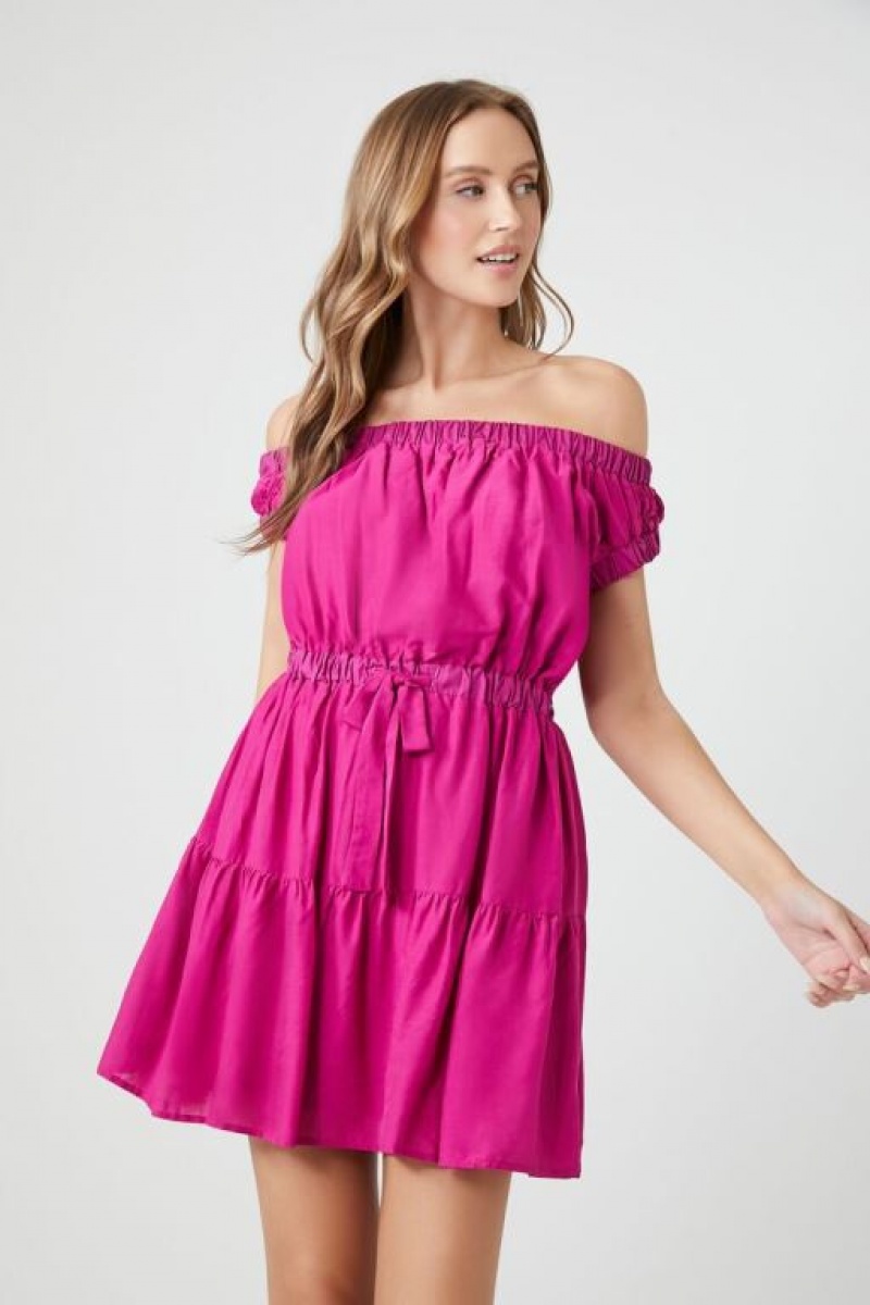 Vestido Forever 21 Off The Shoulder Mini Mujer Rosas | ZySWAwQdfrx