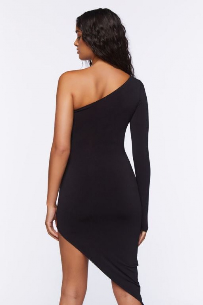 Vestido Forever 21 One Shoulder Bodycon Mini Mujer Negras | F2xHRkcqtkV