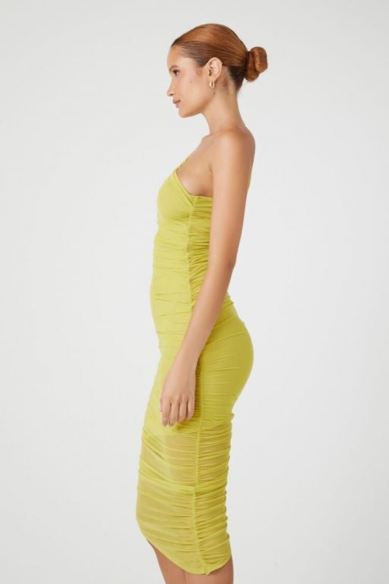 Vestido Forever 21 One Shoulder Bodycon Midi Mujer Verde | GAUhjNLIhvE