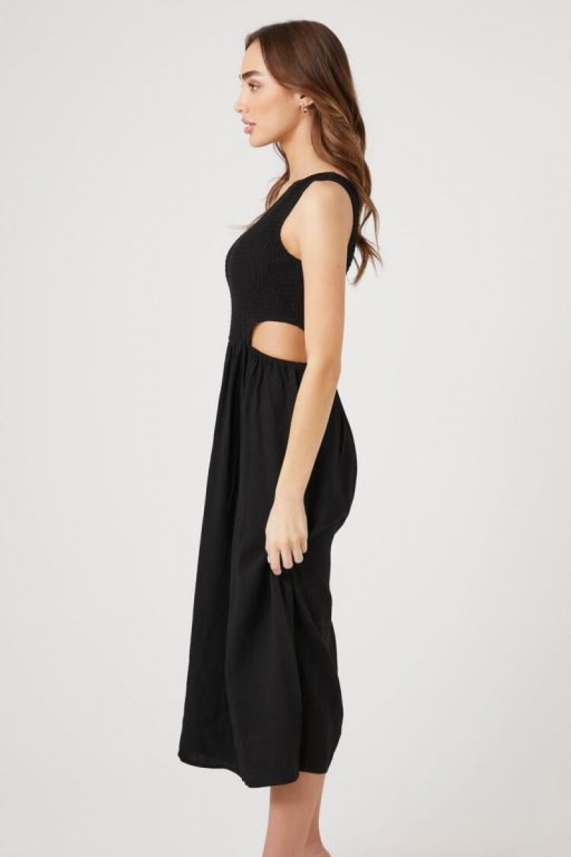 Vestido Forever 21 One Shoulder Cutout Midi Mujer Negras | ICA1RaTuxIe