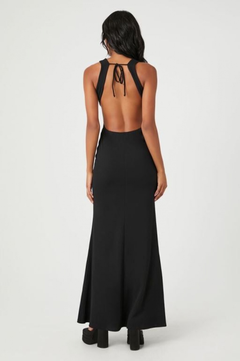 Vestido Forever 21 Open Back Bodycon Maxi Mujer Negras | qfmlicVS3Xp