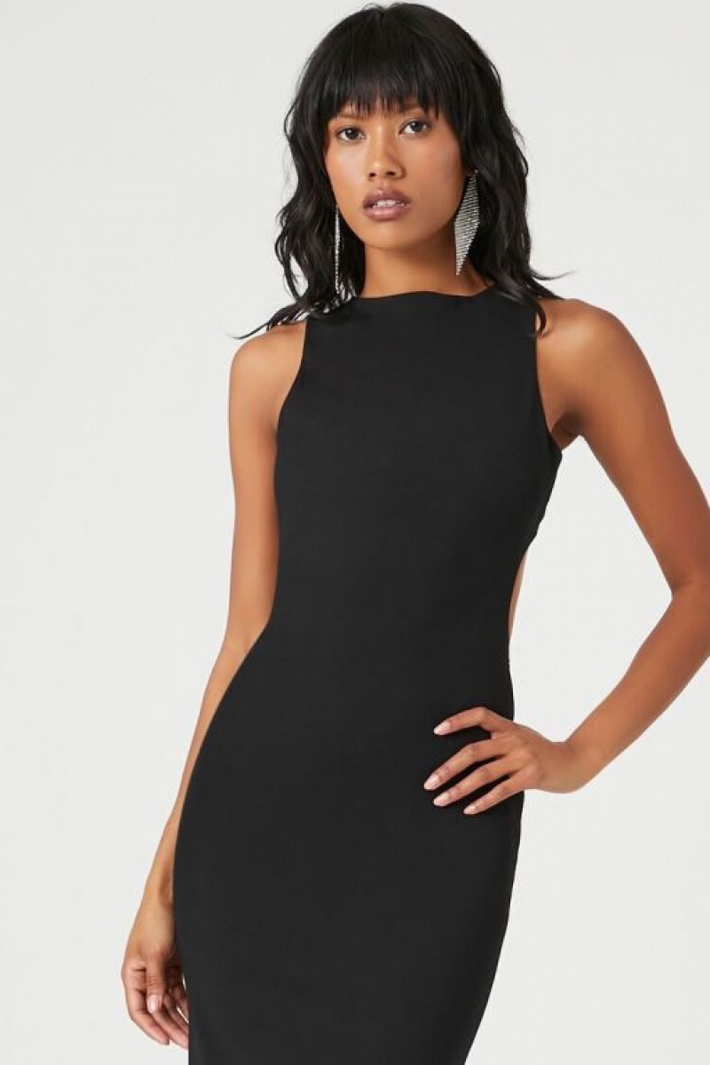 Vestido Forever 21 Open Back Bodycon Maxi Mujer Negras | qfmlicVS3Xp