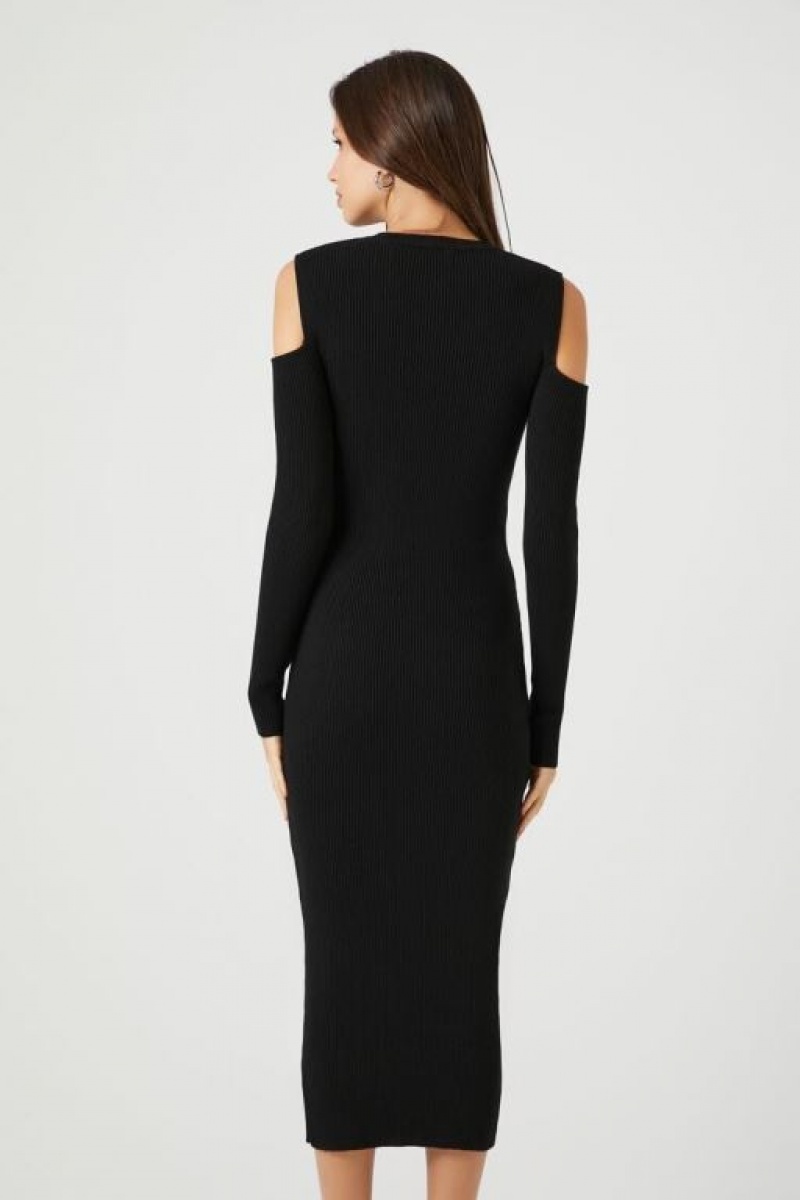 Vestido Forever 21 Open Shoulder Midi Mujer Negras | FP7RFP9BFmA