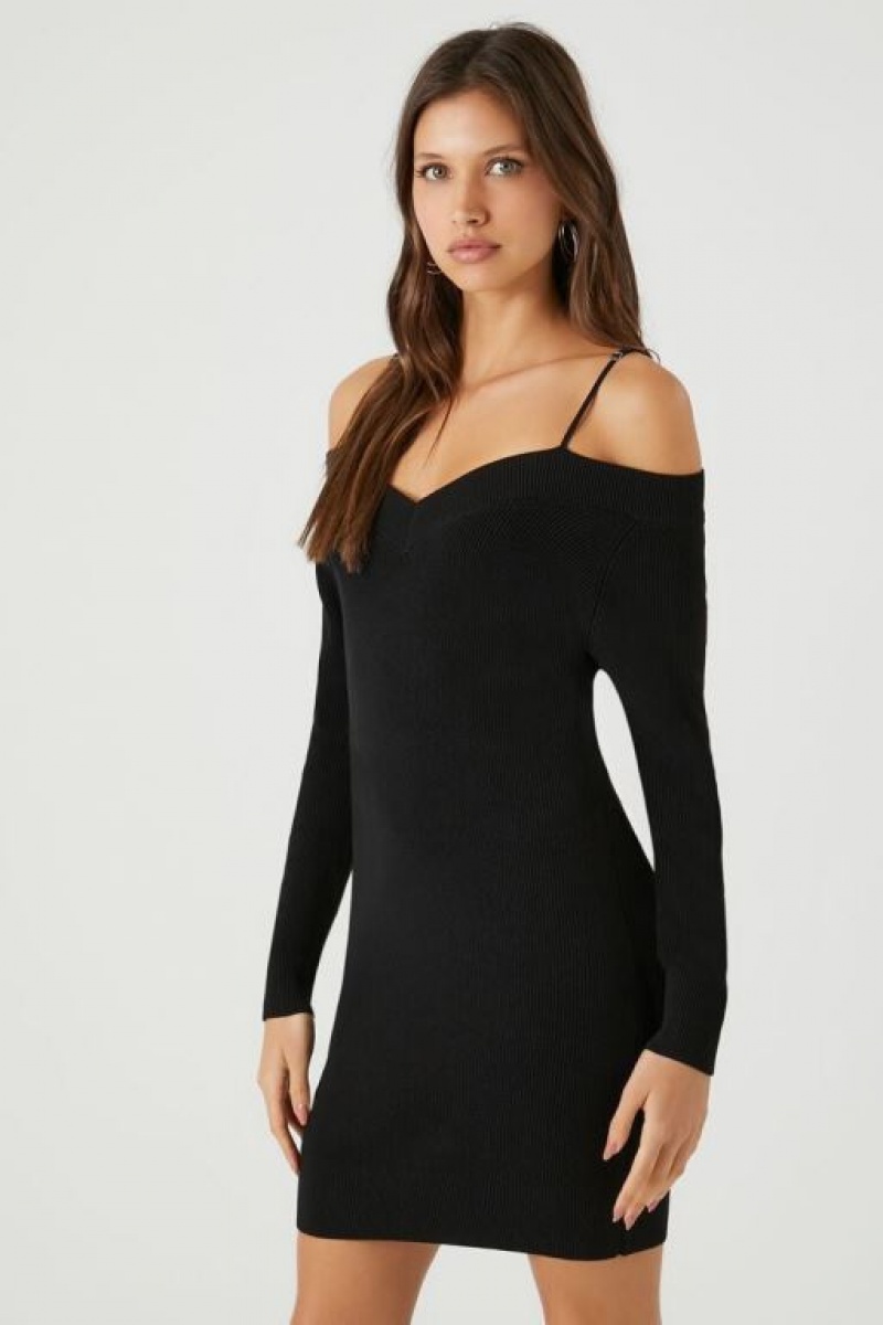 Vestido Forever 21 Open Shoulder Mini Mujer Negras | 5Aq7IYsKUgU