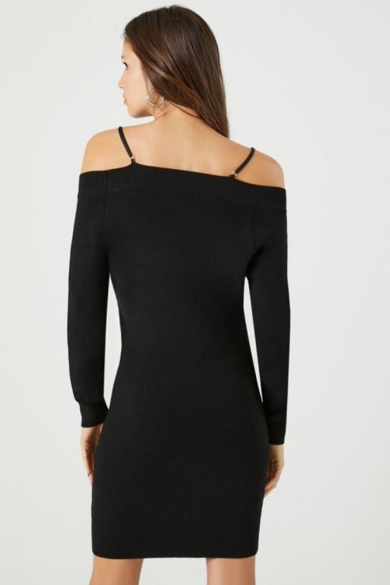 Vestido Forever 21 Open Shoulder Mini Mujer Negras | 5Aq7IYsKUgU