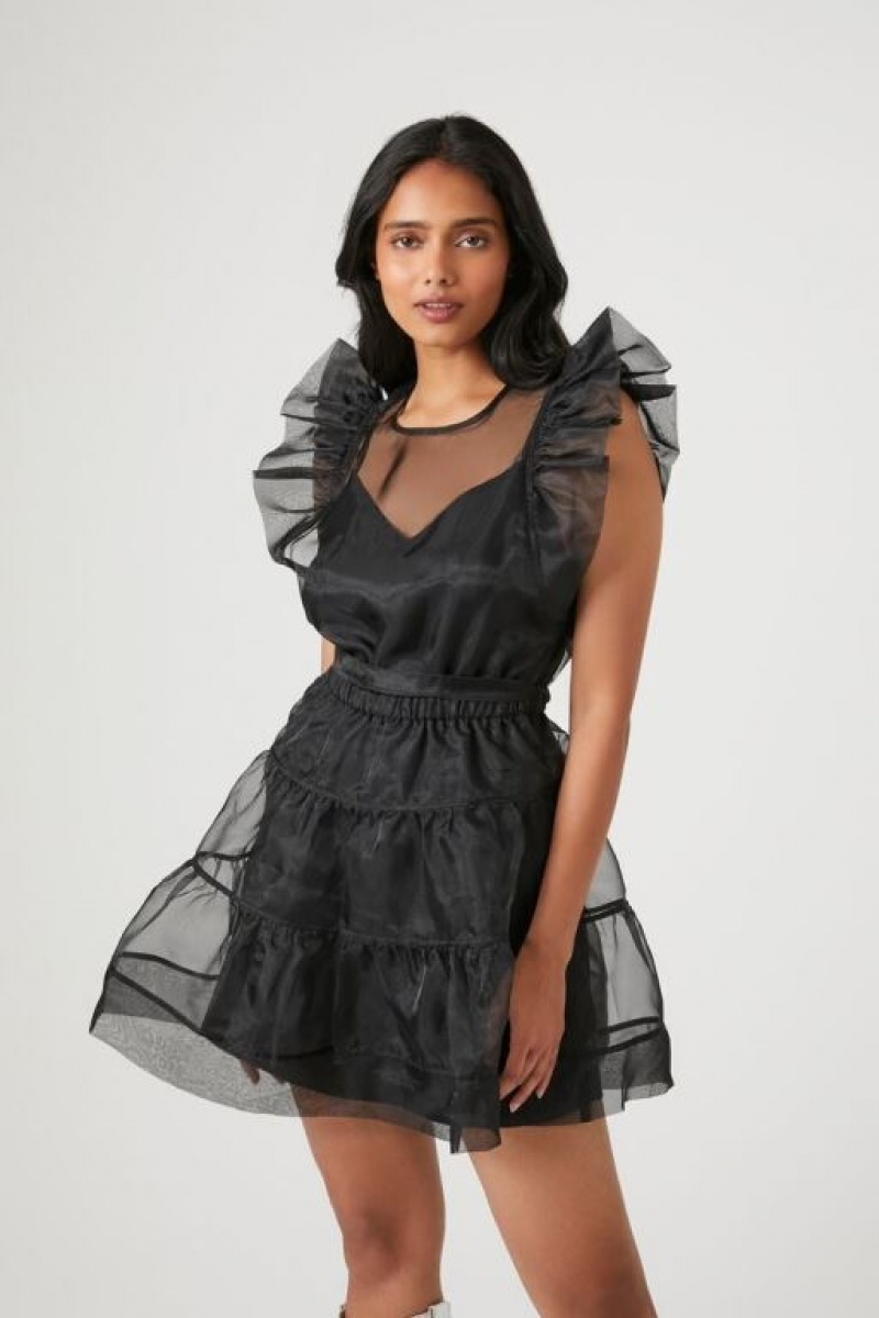 Vestido Forever 21 Organza Combo Mini Mujer Negras | DV2gv9zlRaB