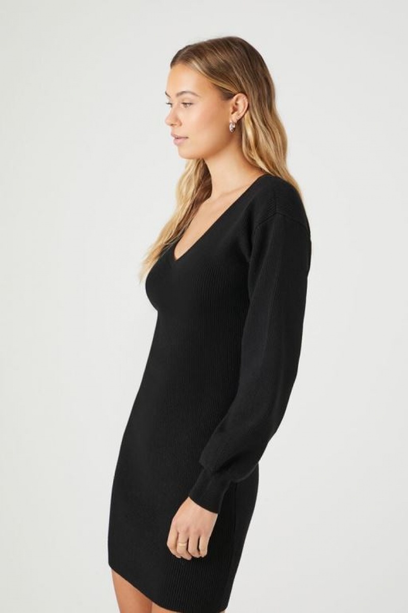 Vestido Forever 21 Peasant Sleeve Mujer Negras | j4bqYjHnvkm