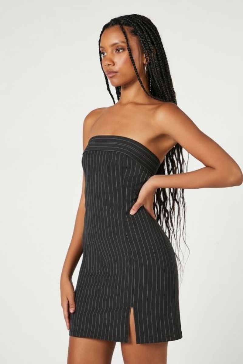 Vestido Forever 21 Pinstriped Mini Mujer Negras Multicolor | E5rOOZLPyN8