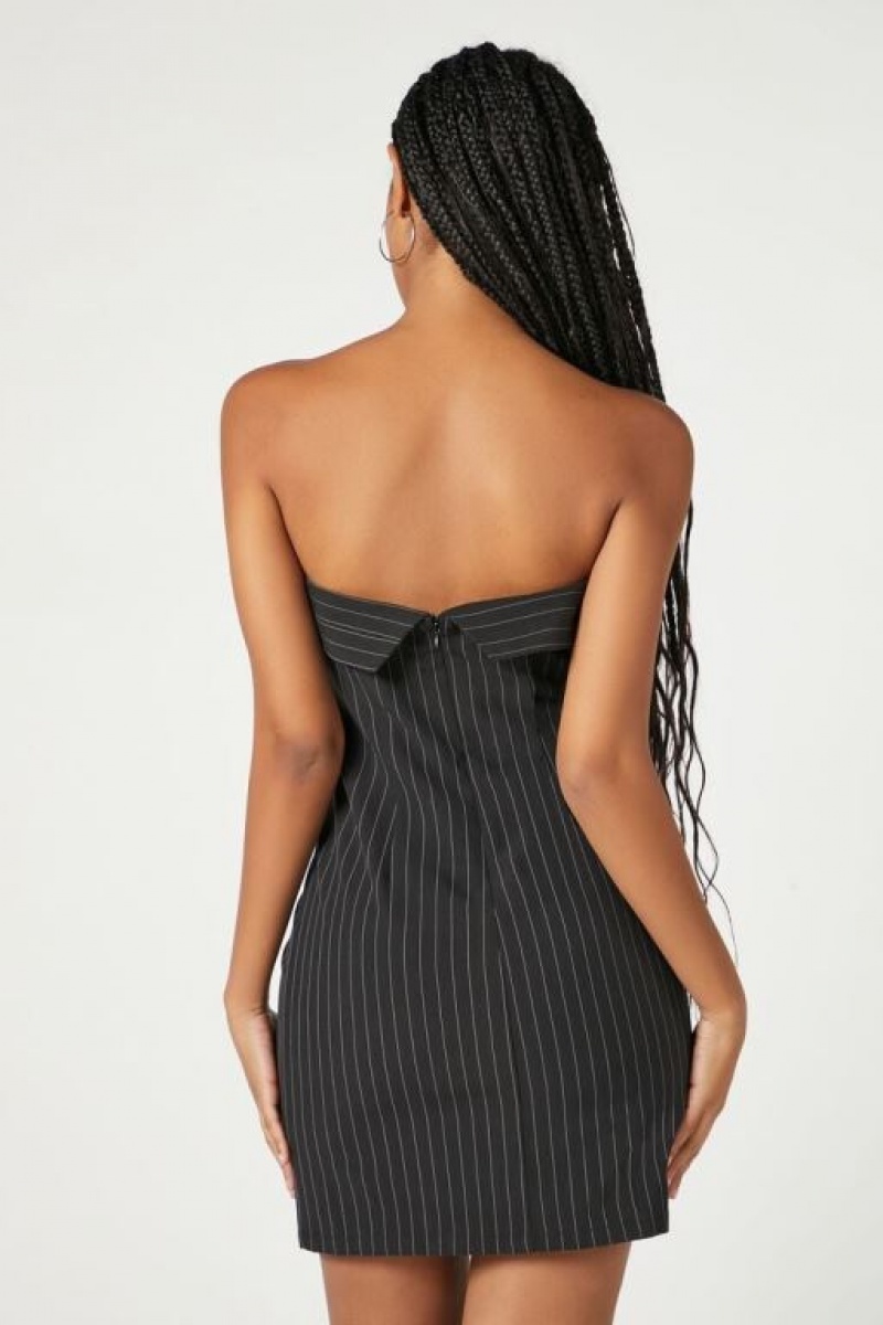 Vestido Forever 21 Pinstriped Mini Mujer Negras Multicolor | E5rOOZLPyN8