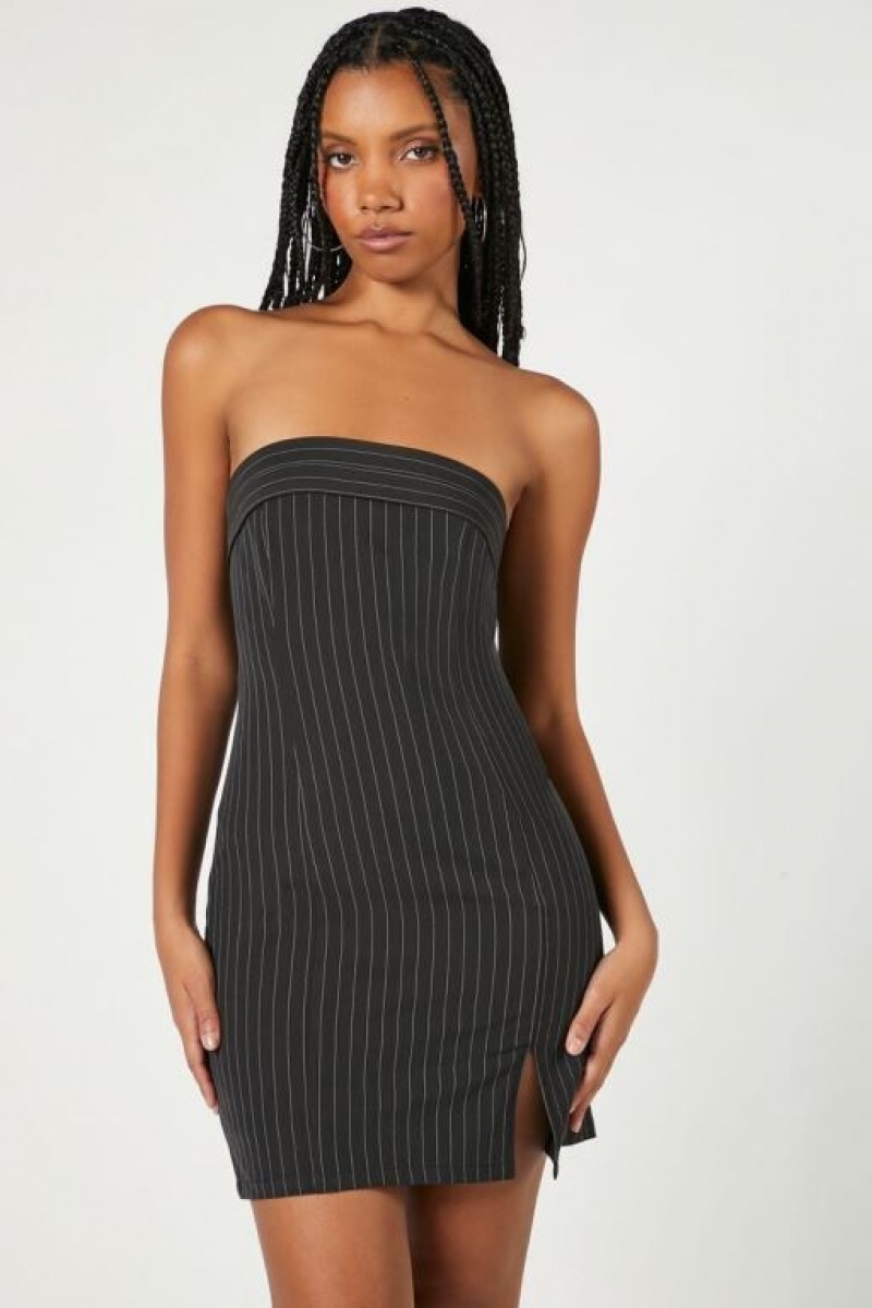 Vestido Forever 21 Pinstriped Mini Mujer Negras Multicolor | E5rOOZLPyN8