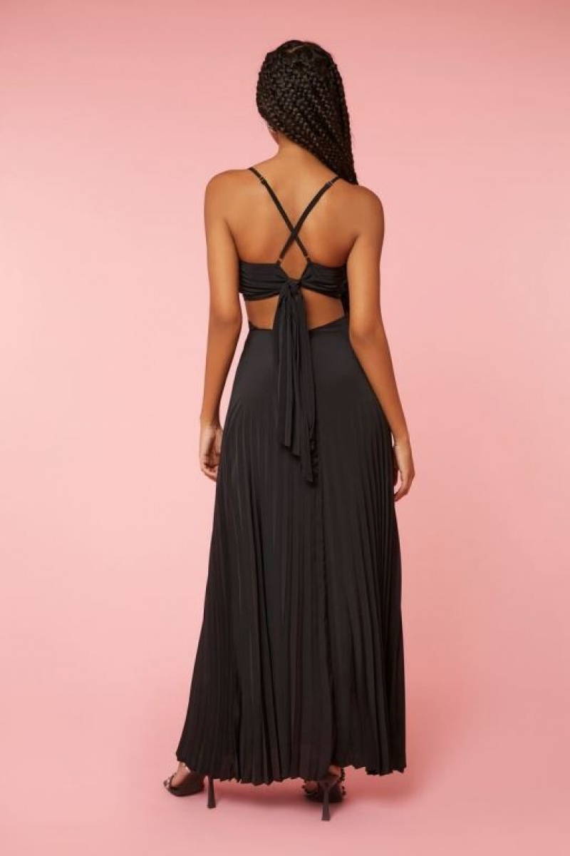 Vestido Forever 21 Plisado Cutout Maxi Mujer Negras | eNbwDiZniSO