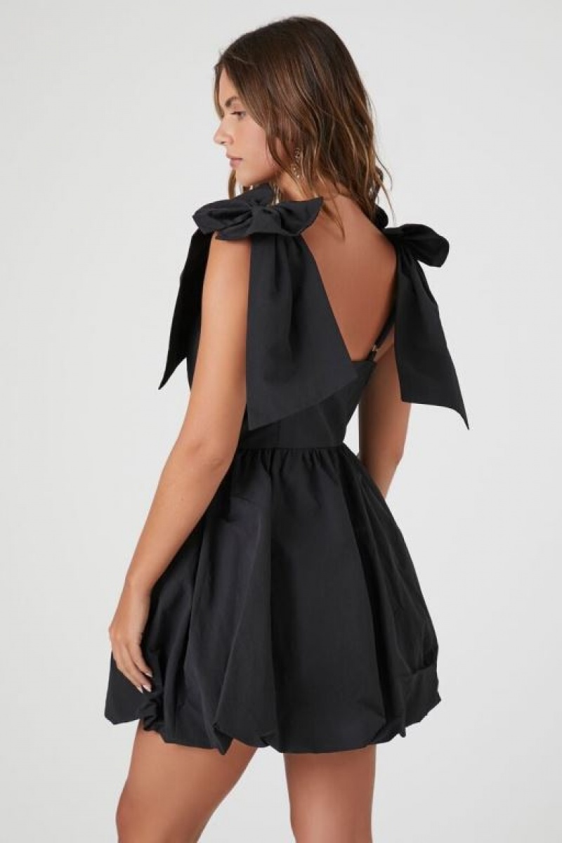 Vestido Forever 21 Plunging Bow Babydoll Mujer Negras | wShdZBOJd7h