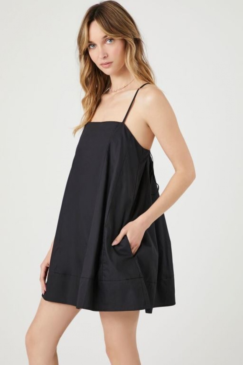 Vestido Forever 21 Poplin Cami Shift Mini Mujer Negras | NX6Bx201UYk