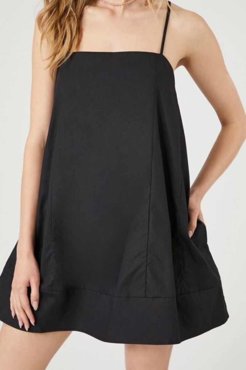 Vestido Forever 21 Poplin Cami Shift Mini Mujer Negras | NX6Bx201UYk