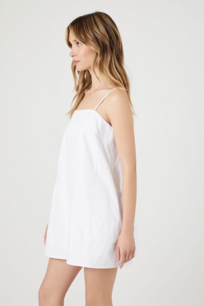 Vestido Forever 21 Poplin Cami Shift Mini Mujer Blancas | VVtVuV6VbBA