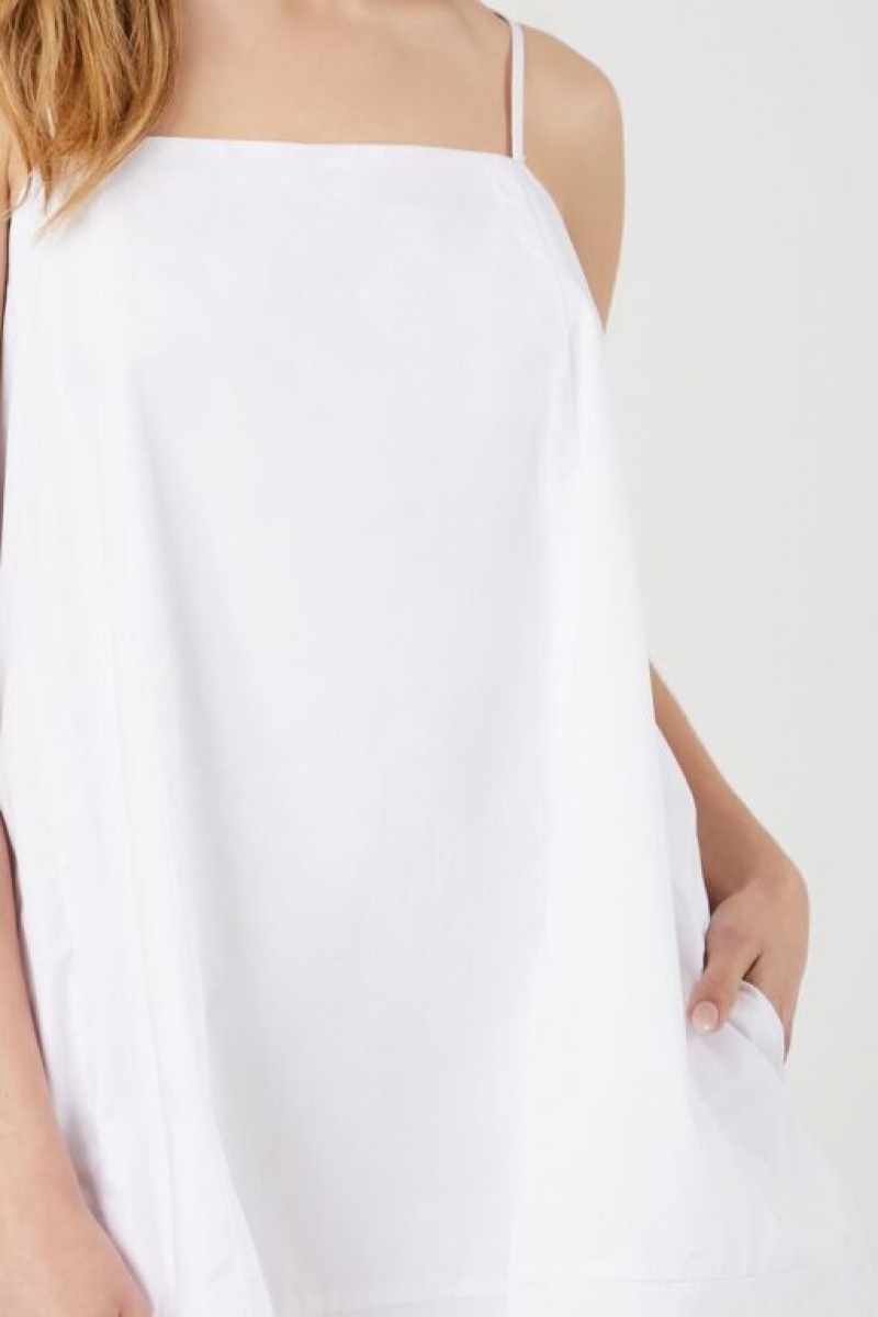 Vestido Forever 21 Poplin Cami Shift Mini Mujer Blancas | VVtVuV6VbBA