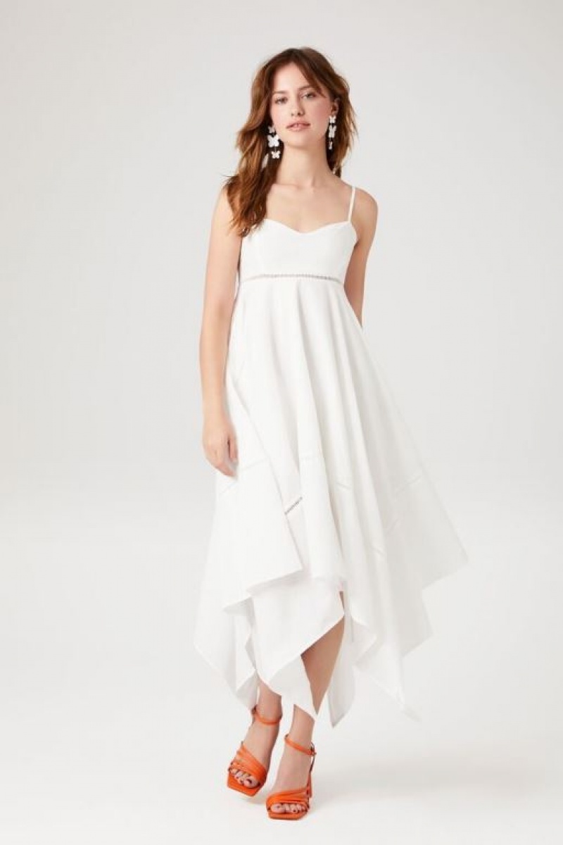 Vestido Forever 21 Poplin Handkerchief Mujer Blancas | OUw7OgFN8Ir