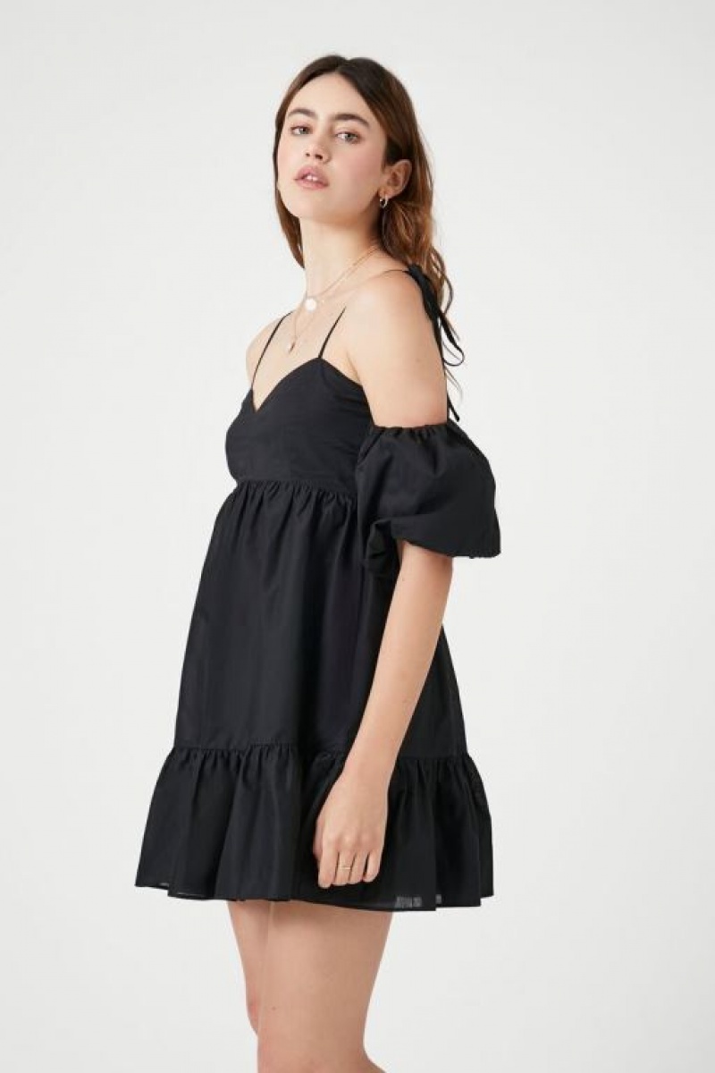 Vestido Forever 21 Poplin Off The Shoulder Mini Mujer Negras | PUq8pmi8zIz