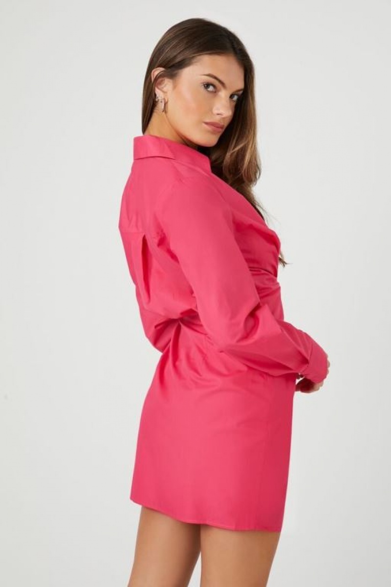 Vestido Forever 21 Poplin Tulip Hem Mini Mujer Fucsia | ip7lPkhn0rI