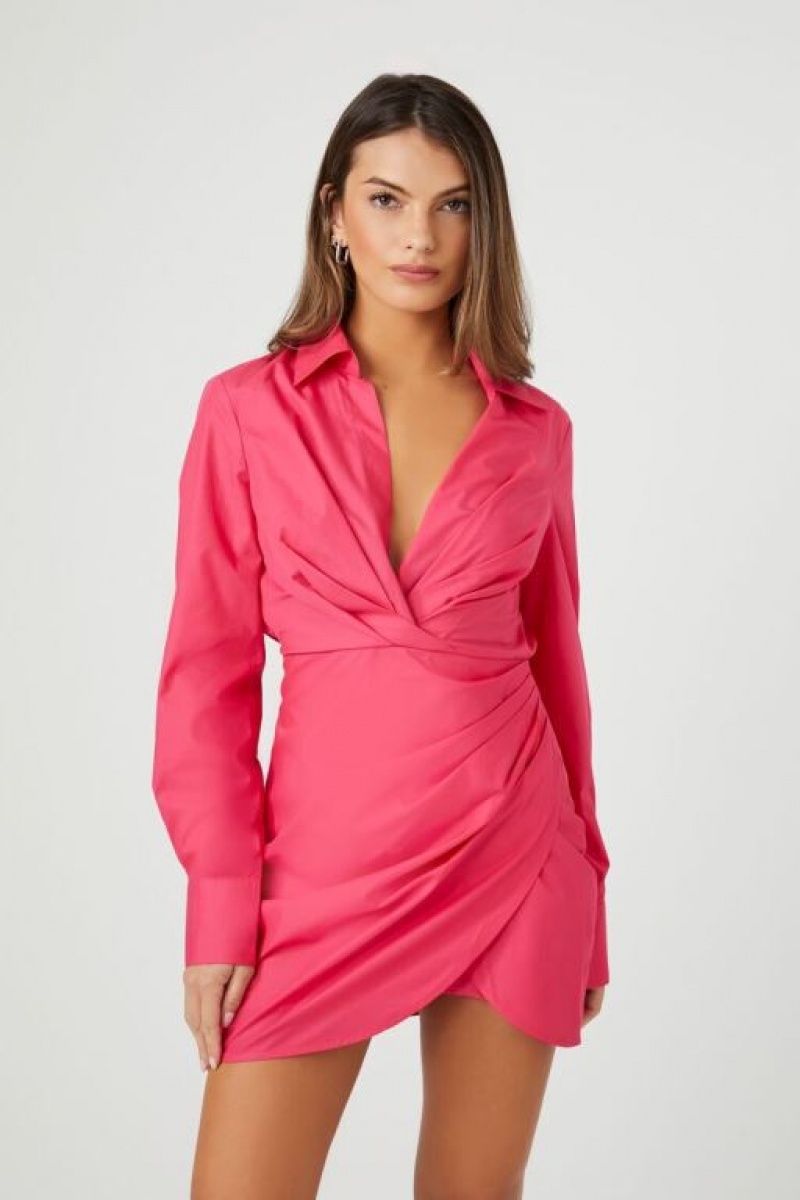 Vestido Forever 21 Poplin Tulip Hem Mini Mujer Fucsia | ip7lPkhn0rI